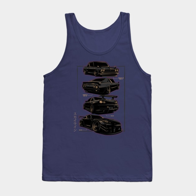 Skyline GTR Generations - PAPAYA STREETART Tank Top by papayastreetart